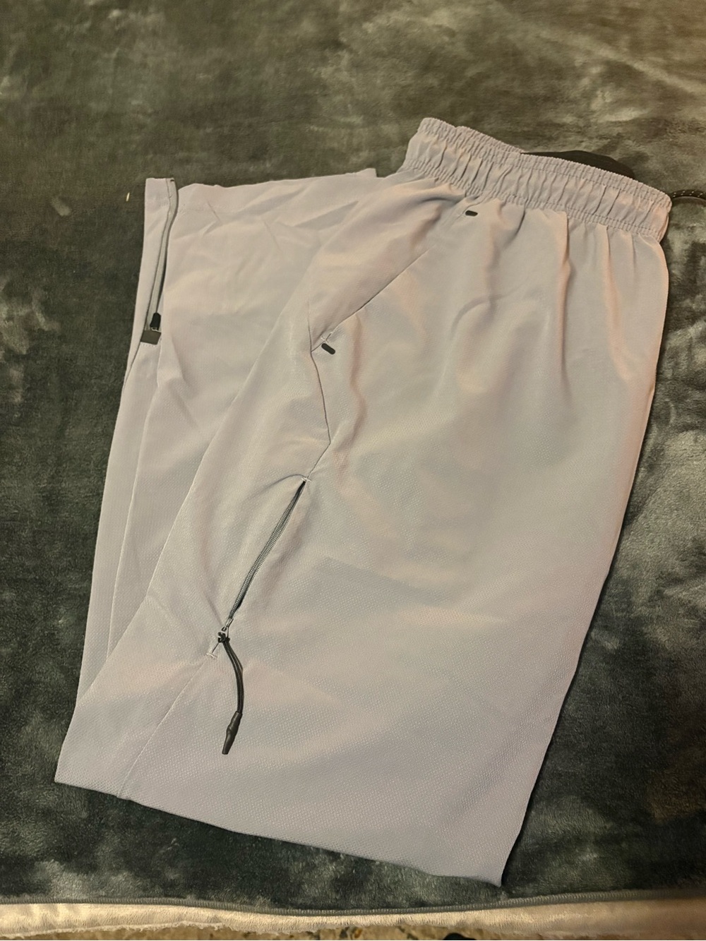 Reebok Light Gray Men's Track Joggers with Zipper Pockets